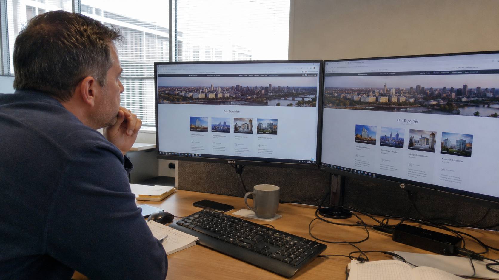 Consultant SEO comparant l'affichage d'une même page web sur deux écrans pour vérifier comment un moteur la lit